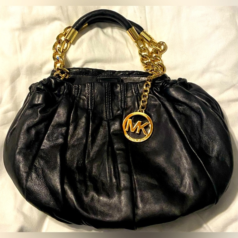Michael Kors Black Leather Shoulder Bag